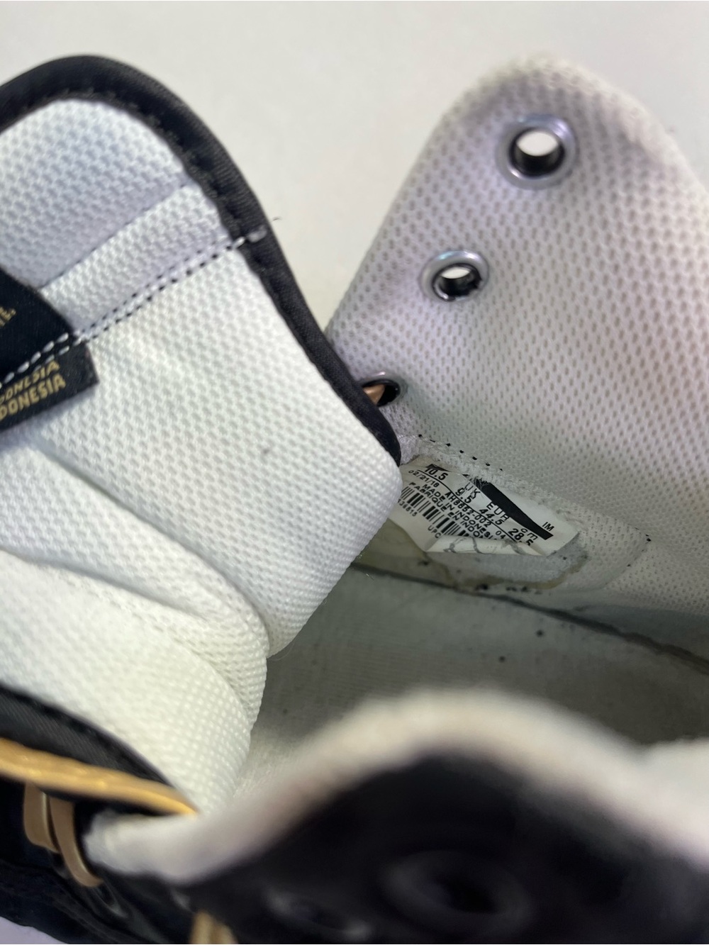 Nike Vandal High Supreme Black Metallic Gold Laces Ankle Strap Shoes Sneakers - Picture 12 of 12